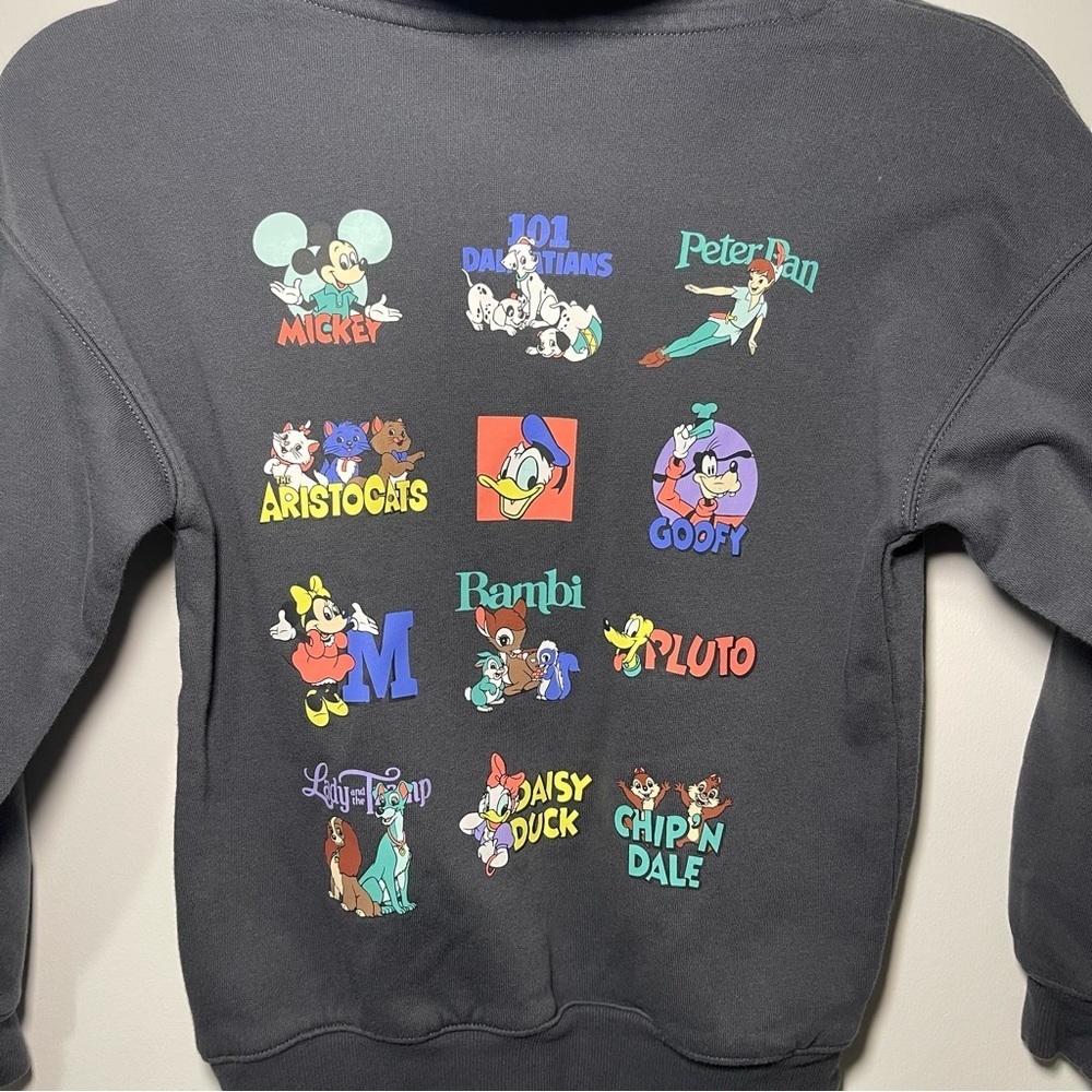 H&M Kids Disney 100 years Hoodie Black Graphic Sweatshirt Mickey Minnie 6-7Y - Picture 9 of 10